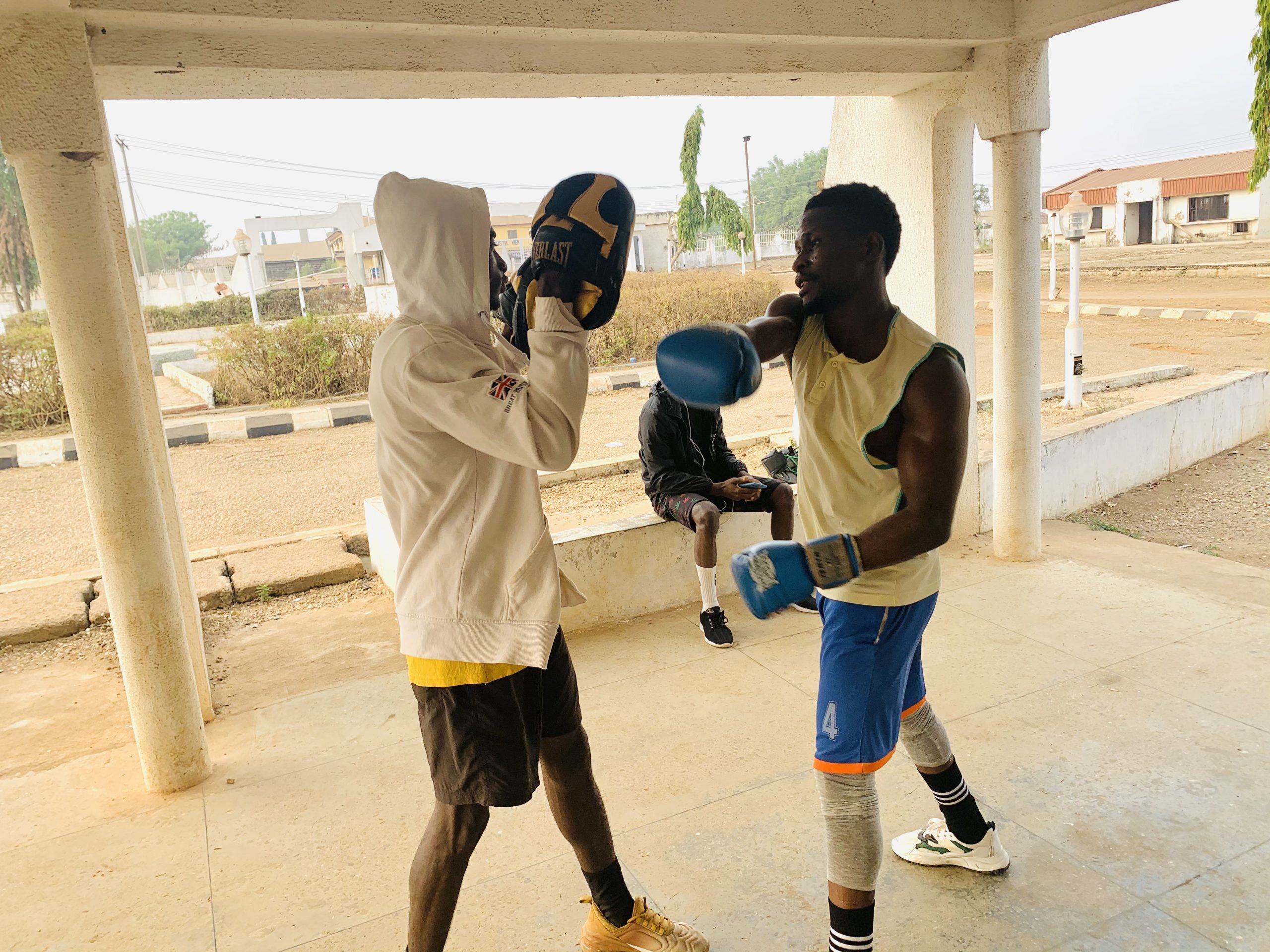 Archive photograph of a boxing training session in Nigeria; neither Phyna nor Nkechi Blessing is pictured