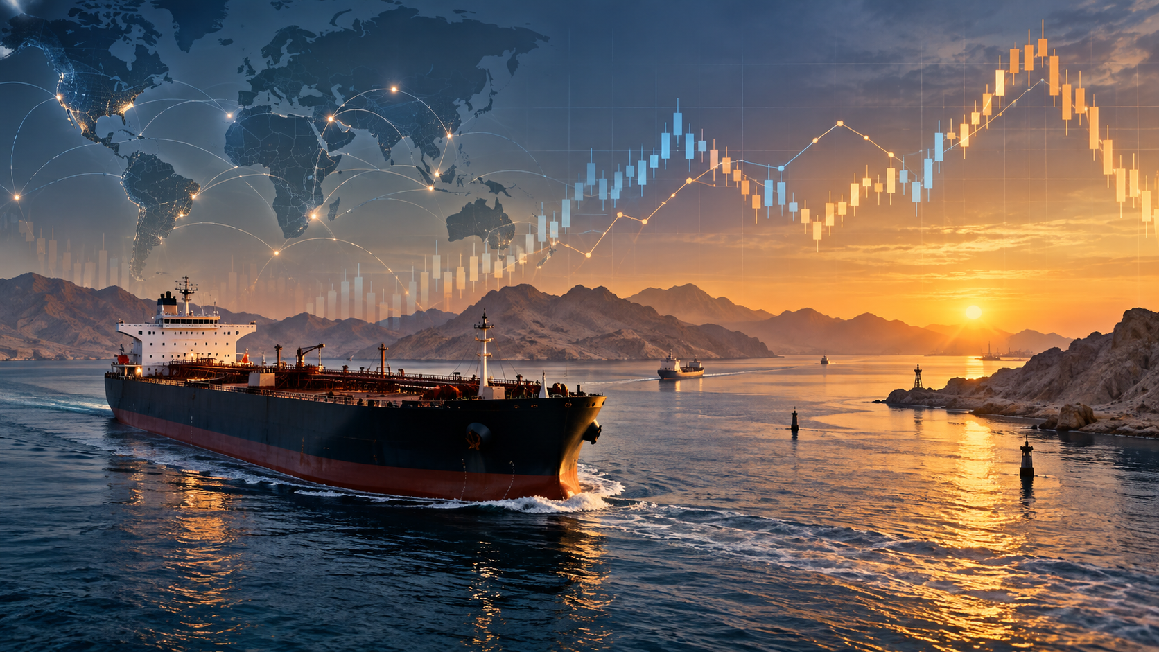 Oil prices and global energy markets, original editorial illustration