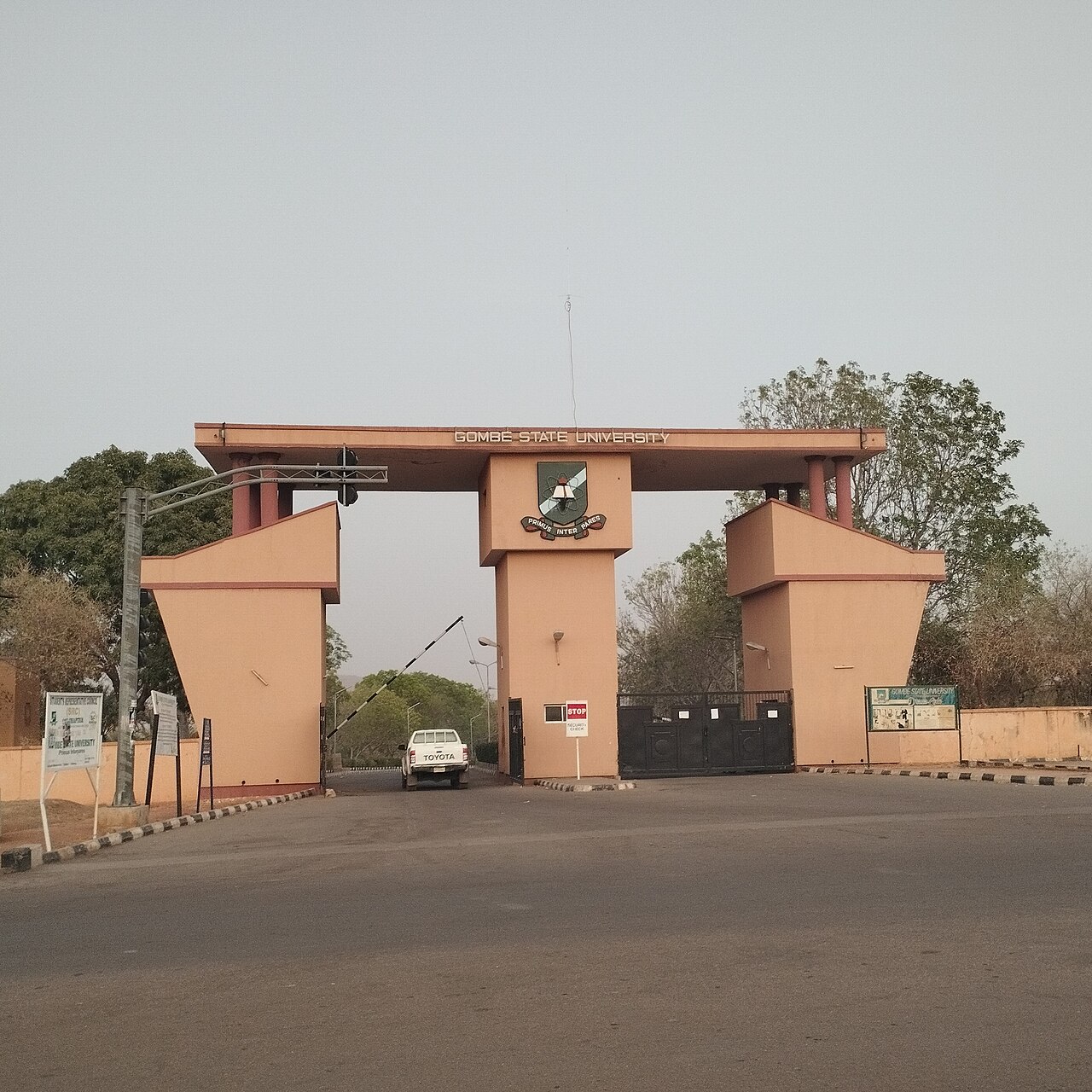 Main gate of Gombe State University, an archival view of a public campus in Gombe State