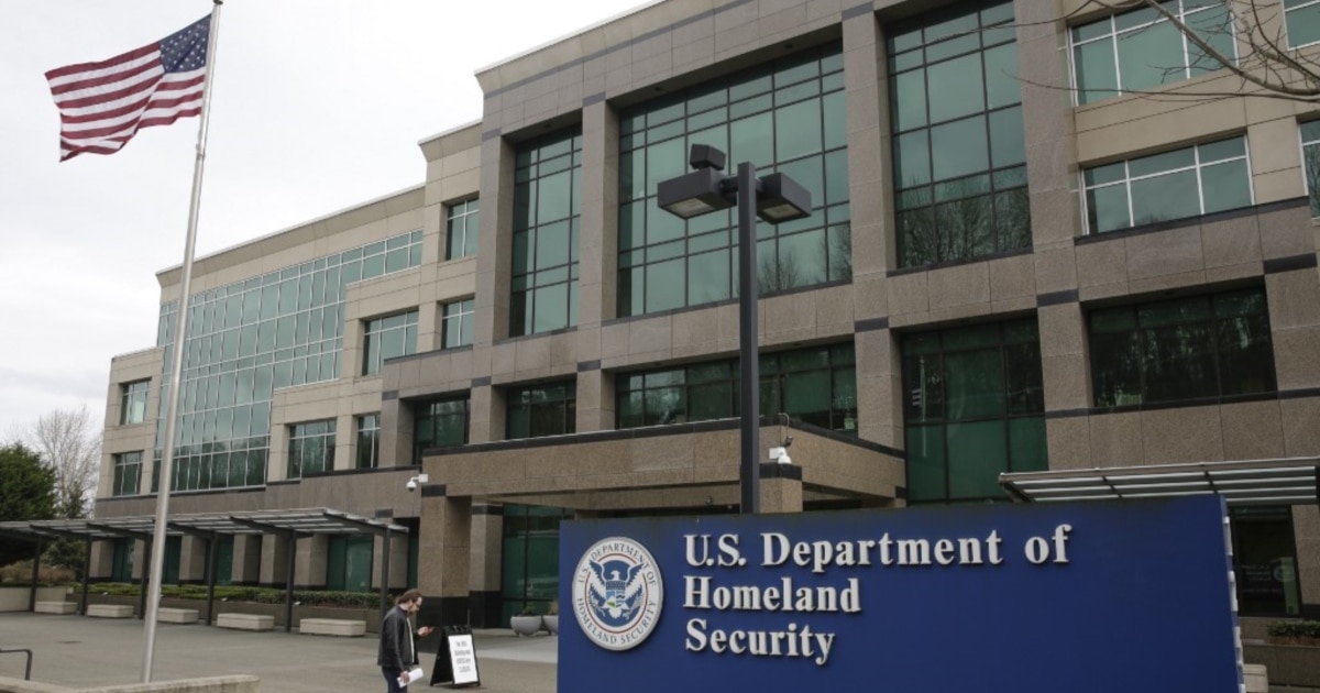 A sign at a US Department of Homeland Security facility, shown as an illustrative file photograph