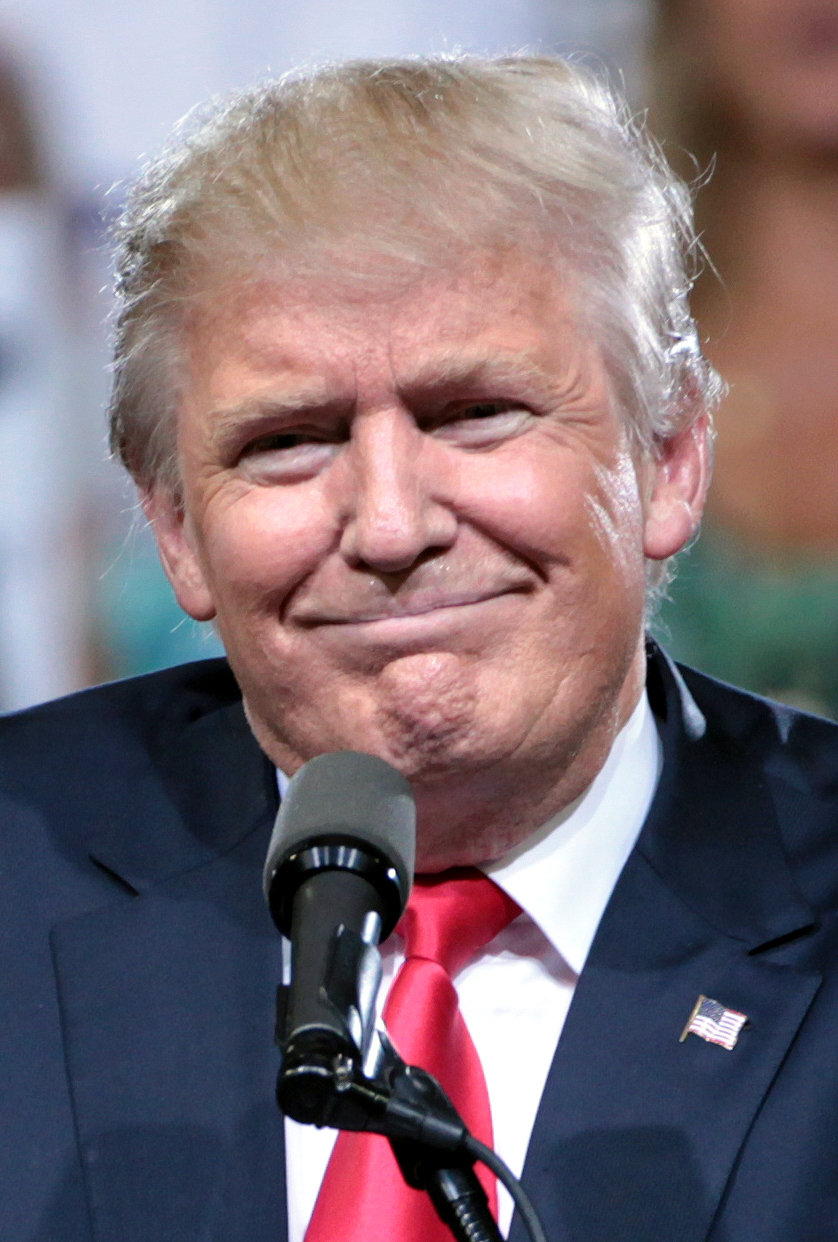 Donald Trump addressing supporters at a 2016 campaign rally, a file image and not a photograph of the October 2026 event