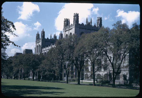 The University of Chicago's Harper Library in late September, a campus file photograph