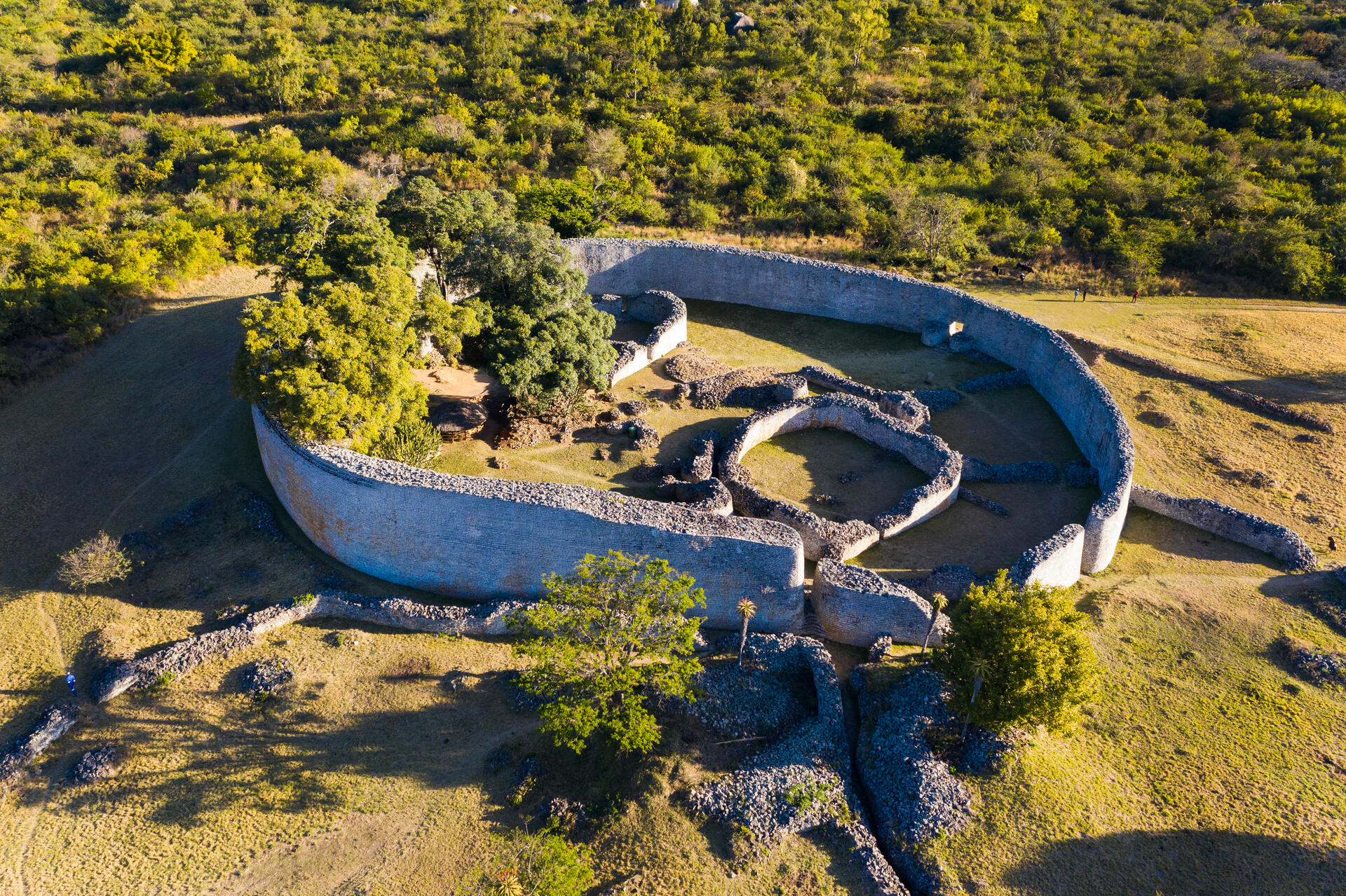 The stone enclosures of Great Zimbabwe, an archaeological site built by Shona communities