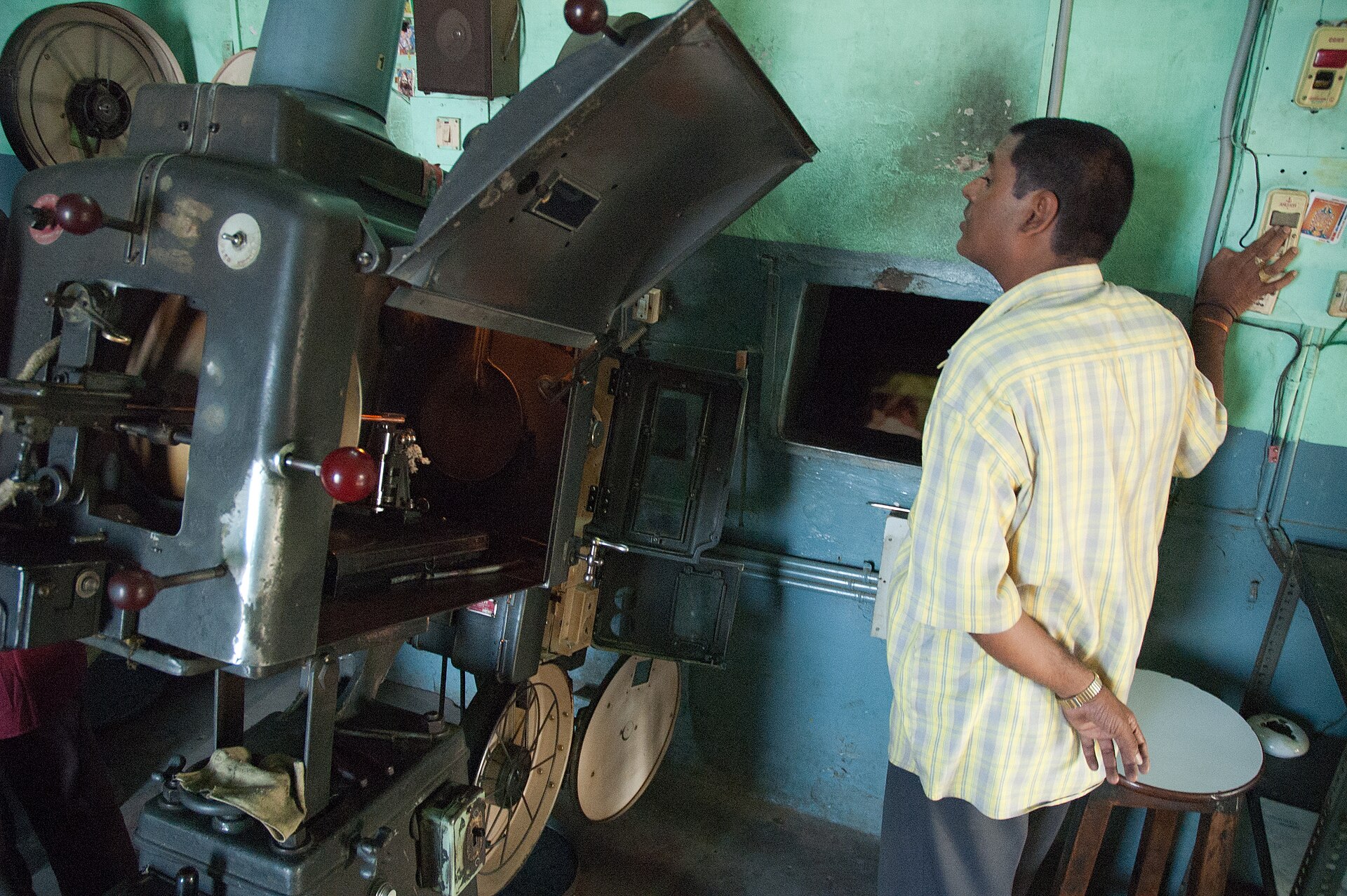 Archival film projector Archival film projector at a theatre, illustrating Netflix’s upcoming Dilwali Diwali film